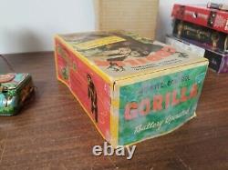 Vintage White Gorilla Battery Operated Tin Toy Japan Nomura TN with Box Works
