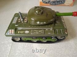 Vintage boxed tm modern toys Japan battery operated stick shift army tank 54