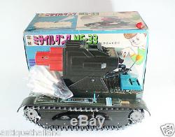 Vintage tin toy army tank M-4033 missile battery operated modern toys japan