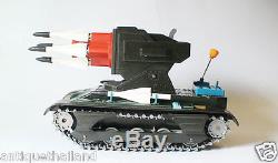 Vintage tin toy army tank M-4033 missile battery operated modern toys japan
