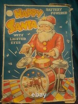 Vintange Battery Powered Happy Santa Withlighted Eyes