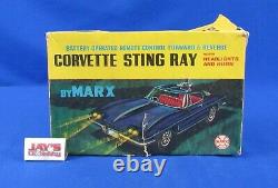 Vtg 1960's Marx Corvette Stingray Battery Operated Remote Controlled Car withBox
