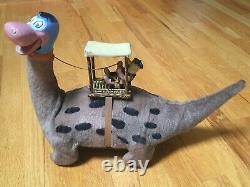 Vtg 1962 Marx Fred Flintstone Dino Dinosaur ANIMATED Toy Rare Battery Operated