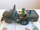 Vtg Battery Operated Desert Patrol Army Jeep Tin Toy Mt Modern Toys Japan 11inch