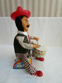 Vtg Mexicali Pete the Drum Player Battery Operated Toy ALPS Working with Box