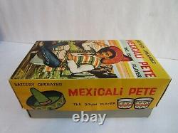 Vtg Mexicali Pete the Drum Player Battery Operated Toy ALPS Working with Box