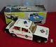 Vtg Tin Litho Battery Operated Police Car By Solpa Original Box