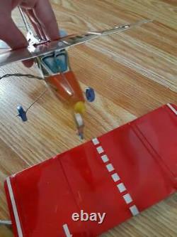 WORKS EXCELLENT! Vintage ROSKO TESTED Air plane Tin Toy Cragstan MADE IN JAPAN