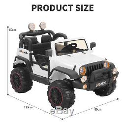 White 12V Kids Ride on Cars Electric Battery Power Wheels Remote Control 2 Speed