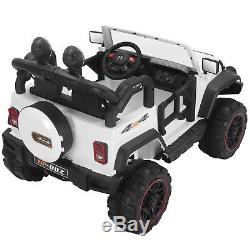 White 12V Kids Ride on Cars Electric Battery Power Wheels Remote Control 2 Speed