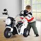 White Kids Ride On Motorcycle 6v Toy Battery Powered Electric 3 Wheel Bicycle
