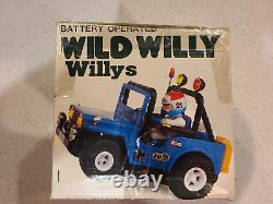 Wild Willy Willys Vintage Battery Operated Car Leader Toy Corp. 1/10th Scale
