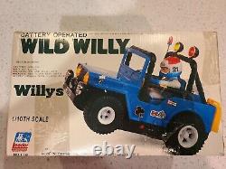 Wild Willy Willys Vintage Battery Operated Car Leader Toy Corp. 1/10th Scale