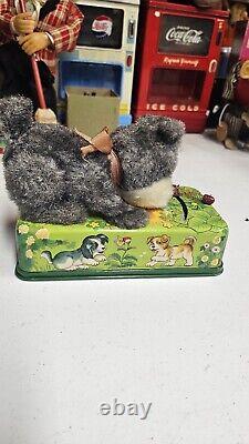 Working Tinplate Battery-Operated Playful Puppy Modern Toys Japan