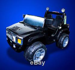 XXL Double Seat 4 Wheel 12V Battery Powered Kids Ride On Toy ATV Truck Car Black