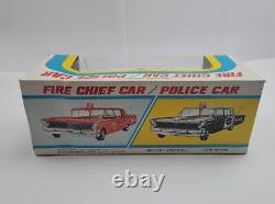 YONEZAWA Tin Fire Chief Car Battery Operated NO. 444 Made in JAPAN