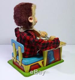 Yonezawa # 1950's Battery Toy SUZETTE the Eating Monkey in Original Box