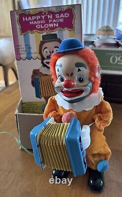 Yonezawa 1960's Happy N' Sad Magic Face Clown Original Box. Works Good