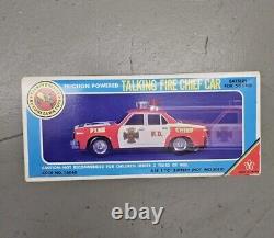 Yonezawa Vintage Talking Fire Chief Car With Original Box Complete Working Cond